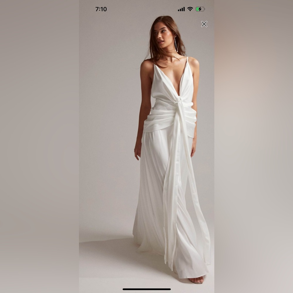 ASOS DESIGN White Satin Drape Cami Dress NWT